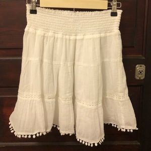 Old Navy White Cinched Summer Skirt Sz XS